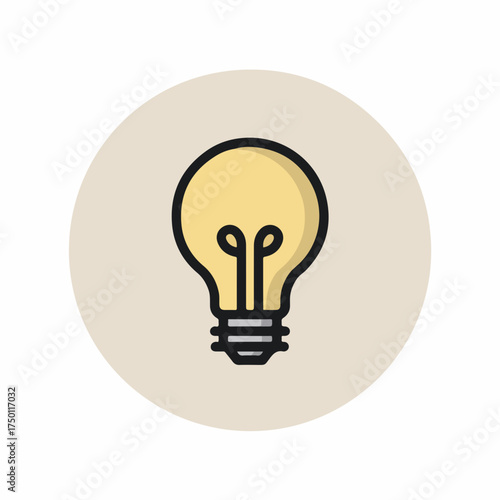 Modern Lightbulb Idea Monoline Icon Design
