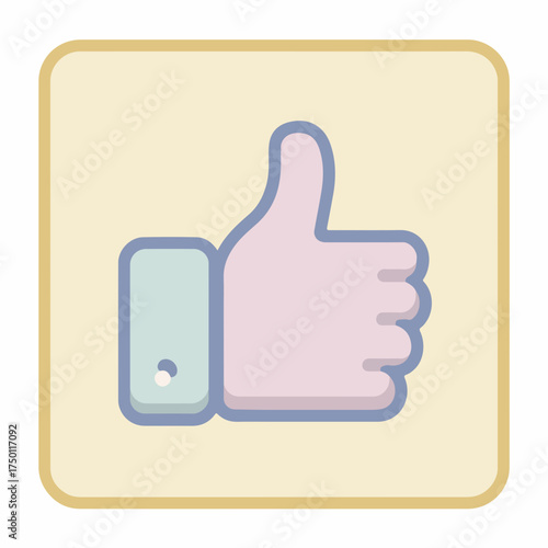 Bold Thumbs-Up Monoline Flat Icon
