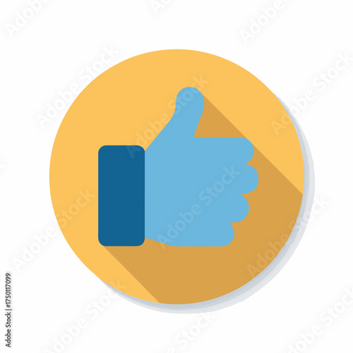 Strong Thumbs-Up Flat Pictogram Icon Design