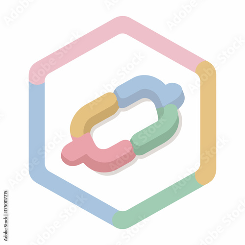 Simple Link Symbol in Soft Pastel Hues