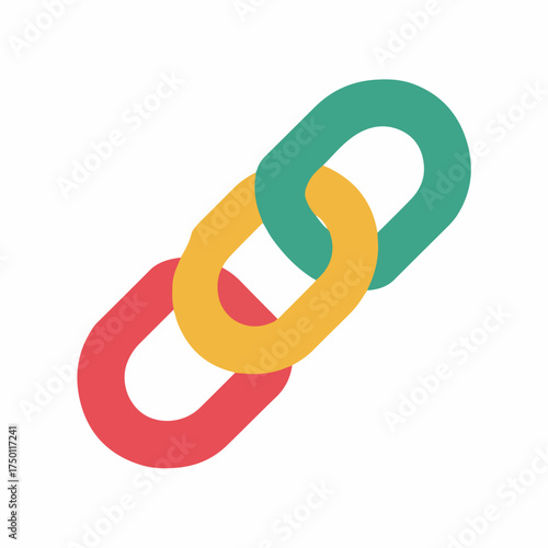 Stylish Bold Link Flat Vector Icon