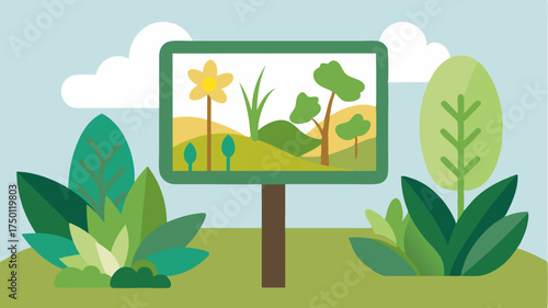 An educational sign about native plant species in a botanical garden showcasing the role of ecotourism in promoting environmental awareness.