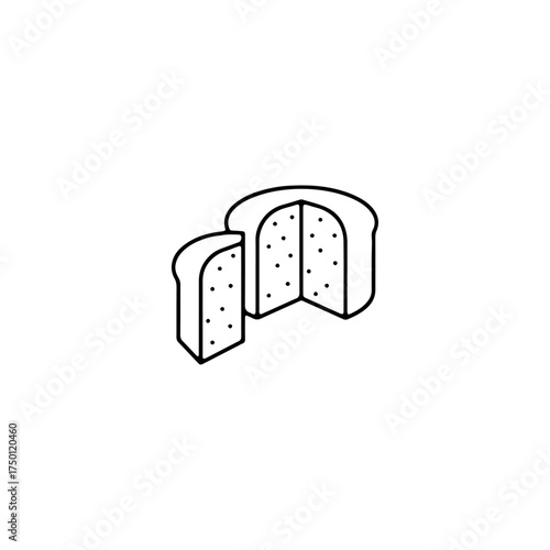 Panettone bread icon flat vector design.