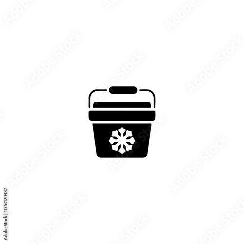 Portable fridge icon flat vector design.