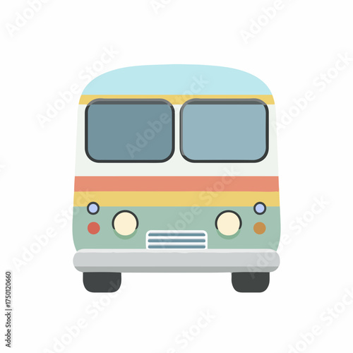 Minimalist Flat Bus Icon Vector Design