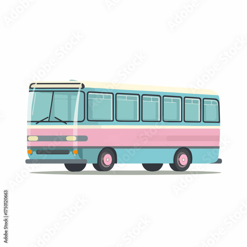 Sleek Bus Icon in Minimalist Vector Style