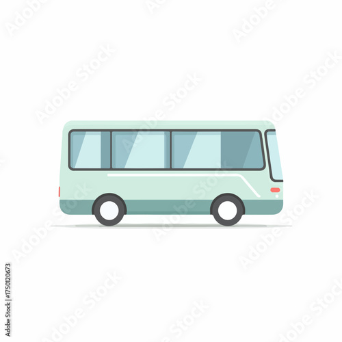 Sleek Bus Icon in Minimalist Vector Style