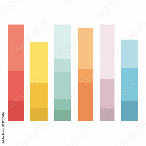 Minimalist Colored Bar Graph Icon Design