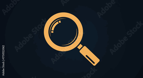 Minimalist search icon graphic, a concept of finding information, data analysis, and exploration