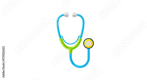 Vibrant and stylized illustration of a stethoscope, a fundamental medical device for doctors and nurses to perform examinations and monitor patient health