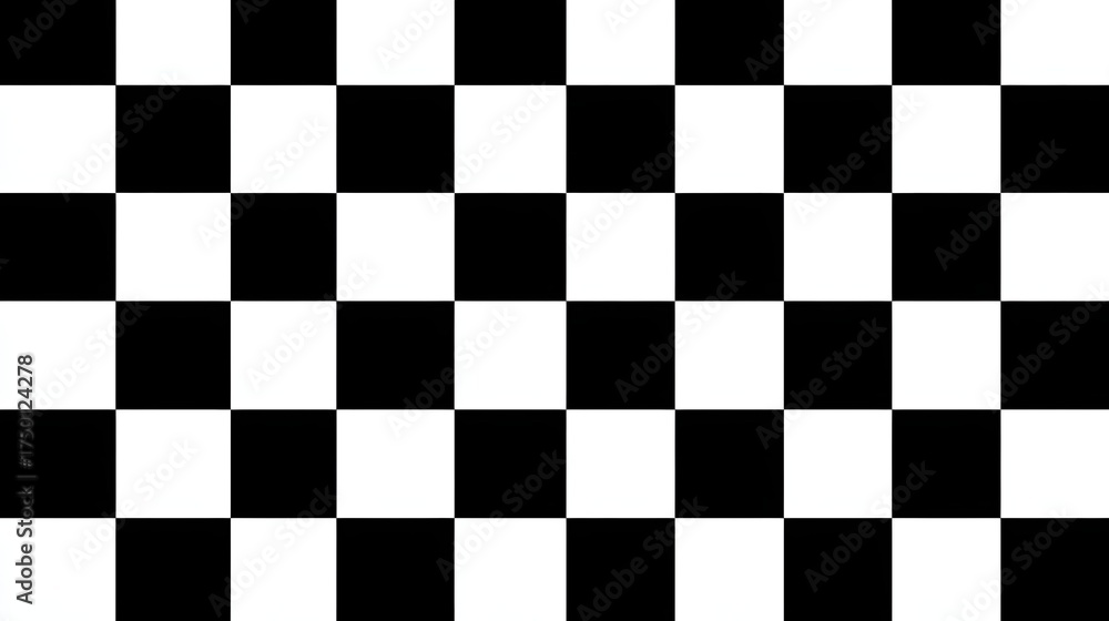 Fototapeta premium Black and white squares seamless checkered pattern background textures