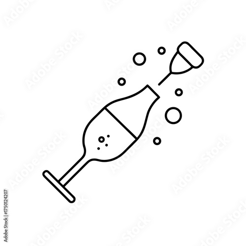 Popping open a champagne bottle