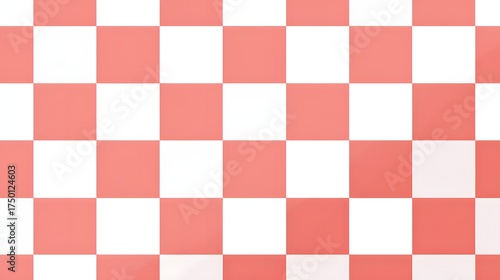 Seamless high-contrast checkerboard pattern in soft coral and white, creating a simple, bright, and gentle graphic background.
