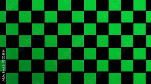 Seamless checkered pattern background in bold neon green and black.
