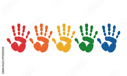 Multicolor Palm Prints — Education & Craft Icons vector illustration, easily editable