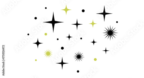 A Celestial Collection of Sparkling Stars and Fleeting Twinkles Adorning the Night Sky