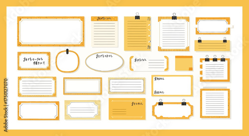 A Collection of Decorative Yellow Note Paper and Label Templates for Organization and Creative Projects