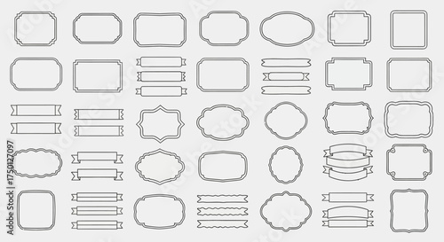 Collection of Decorative Geometric Shapes and Elegant Ornamental Borders for Design Projects