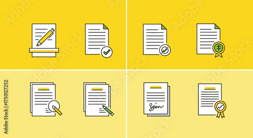 Visual Representation of Document Management and Approval Processes in Business Settings