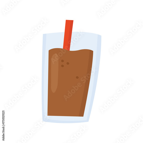 Refreshing chocolate milkshake in a glass