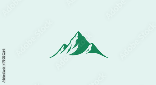 Green Mountain Peaks: A Minimalist Landscape Illustration of Natures Majesty.