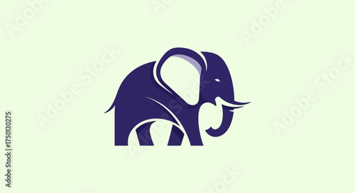 Stylized Elephant Illustration with Bold Lines and Minimalist Design.