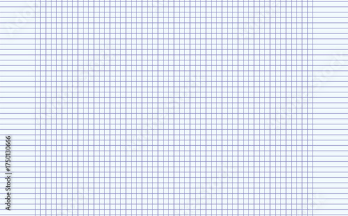 Graph paper. Printable squared grid paper with color horizontal lines. Geometric background for school, textures, notebook, diary. Realistic lined paper blank size reversal A5.