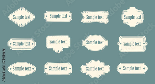 Collection of Decorative Vintage Style Text Frames and Labels for Design Projects