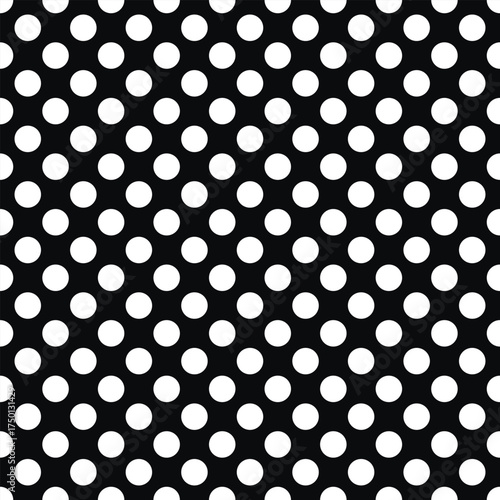 Abstract fashion monochrome polka dots background. Black and white seamless pattern with textured circles. Template design for invitation, poster, card, flyer, banner, textile, fabric. Halftone card.