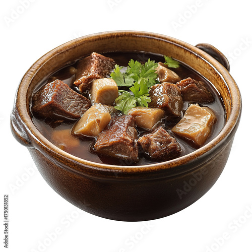 Bak kut teh soup isolated on transparent background