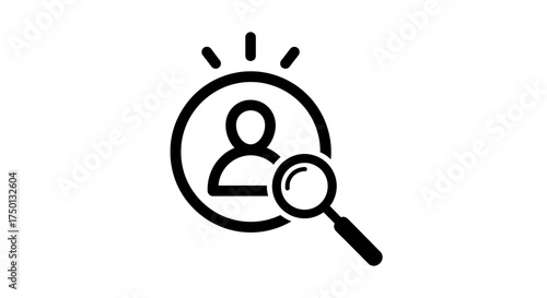 Illustrating the Concept of Finding and Identifying Individuals Through Magnified Human Iconography and Search Symbolism