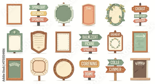 Collection of Rustic Wooden Signs and Blank Wooden Boards Ready for Custom Messages