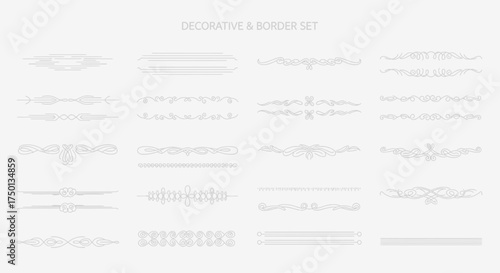 Collection of Ornate Decorative Flourishes and Elegant Border Designs for Visual Enhancement and Graphic Projects