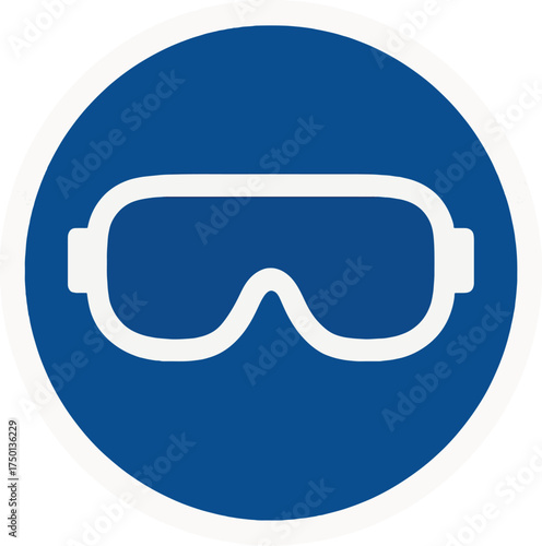Mandatory personal protective equipment safety goggles sign sticker warning symbol vector