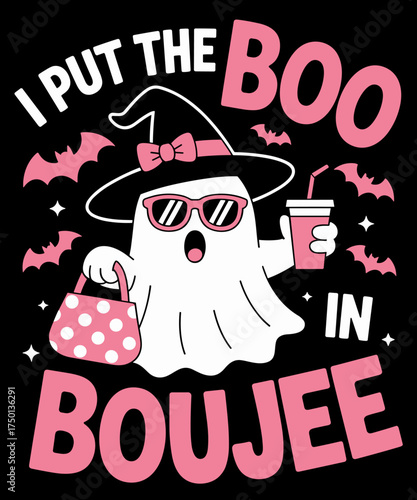 I Put The Boo in Boujee Boo JEE Ghost Pink Halloween