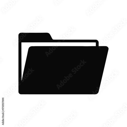 Open folder icon symbol representing document organization storage data archive management