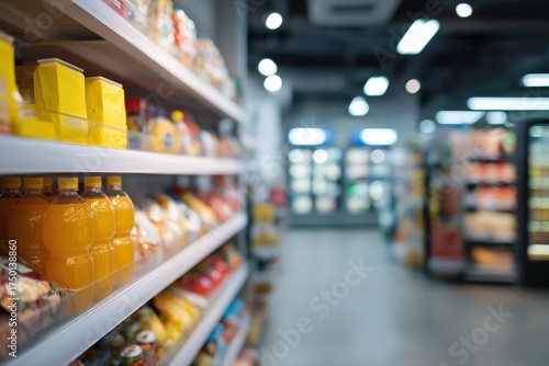 Wallpaper Mural Modern grocery store aisle with beverages and snacks Torontodigital.ca