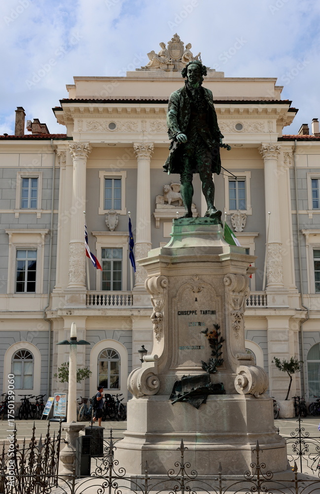 Obraz premium Tartini-Platz in der Altstadt von Piran