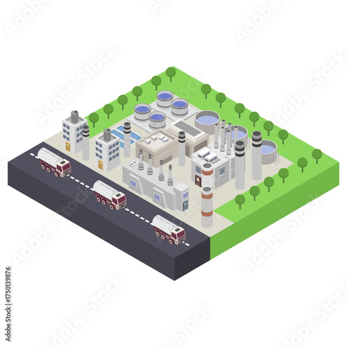 Water purification plants isometric