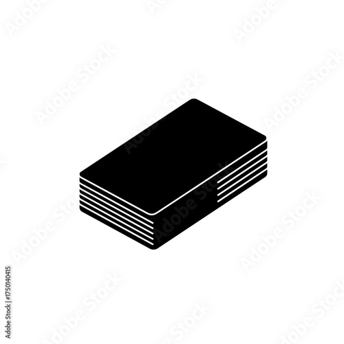 Playing cards icon in black for casino or game app