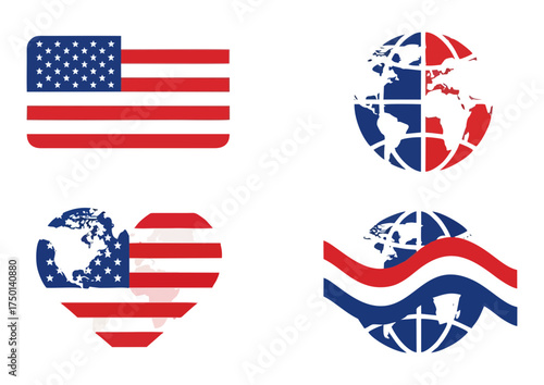 Black silhouette of world map on white background for geography and travel concept