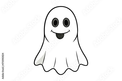Ghost Vector Icon – Spooky Halloween Spirit Illustration, Cute and Scary Phantom Design