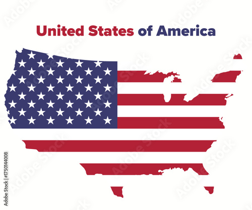 United States of America USA flag. Vector illustration of the flag of the United States of America. Standard color official. Simple, flat design perfect for educational materials patriotic designs