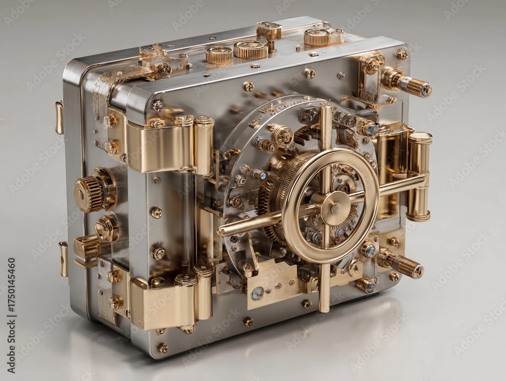 Fototapeta premium Unique vintage safe with intricate design showcasing craftsmanship and attention to detail