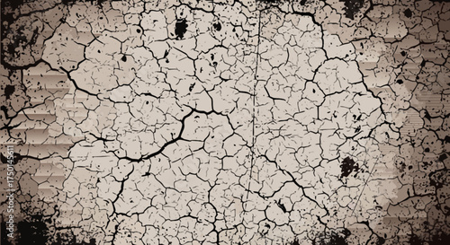 Cracked earth texture with a weathered and distressed aesthetic, evoking a sense of dryness and age, perfect for backgrounds and design elements