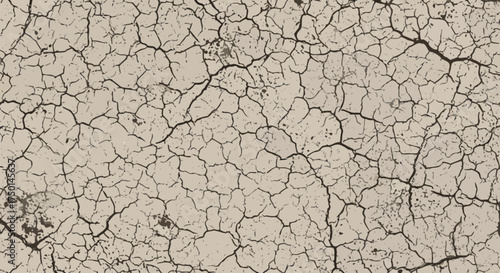 Dry cracked earth texture with fine lines and fissures, abstract background for design projects with a sense of drought or decay