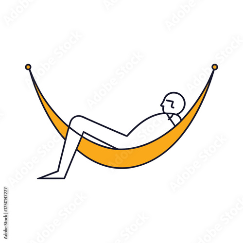 Relaxing Person Minimalist Line Illustration
