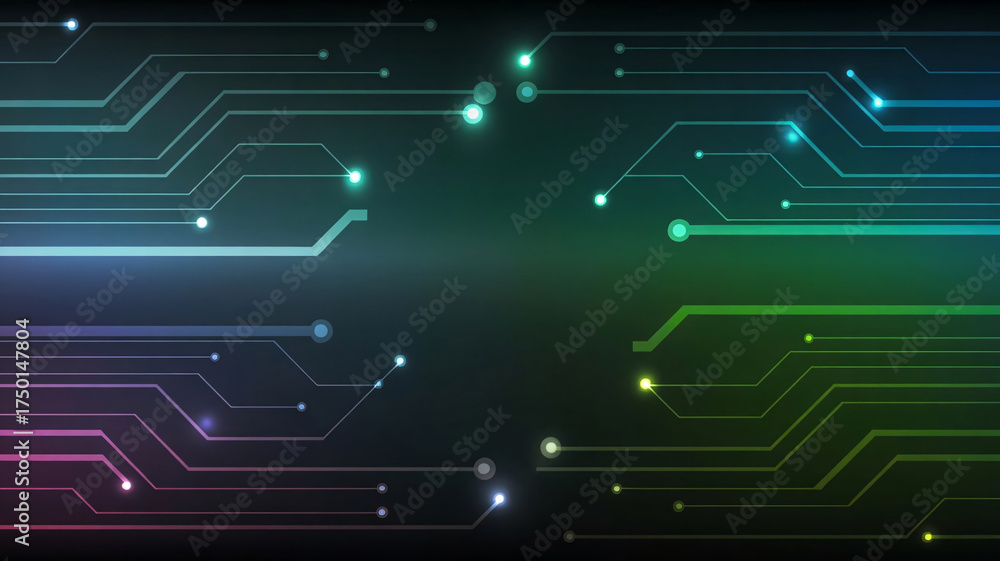 Obraz premium Abstract glowing circuit board background representing futuristic digital technology