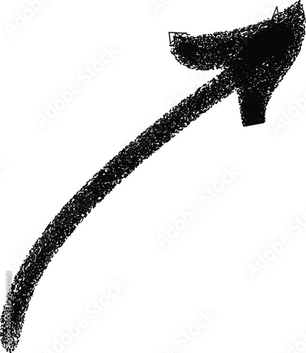 Vector art of hand drawn arrow pointing up for your designs