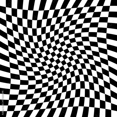 Abstract chess texture style. Geometric pattern with optical illusion effect. 3D